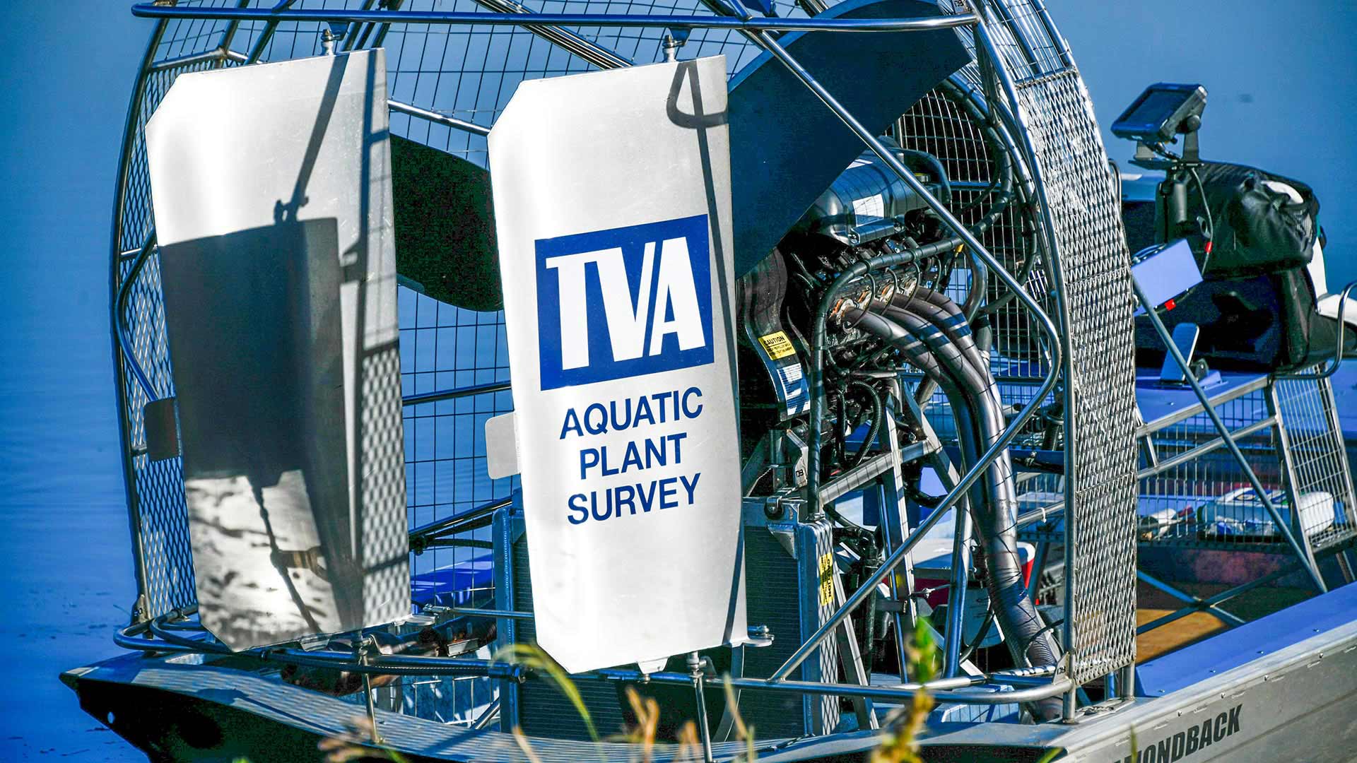 TVA Airboat used in surveying reservoirs for invasive species
