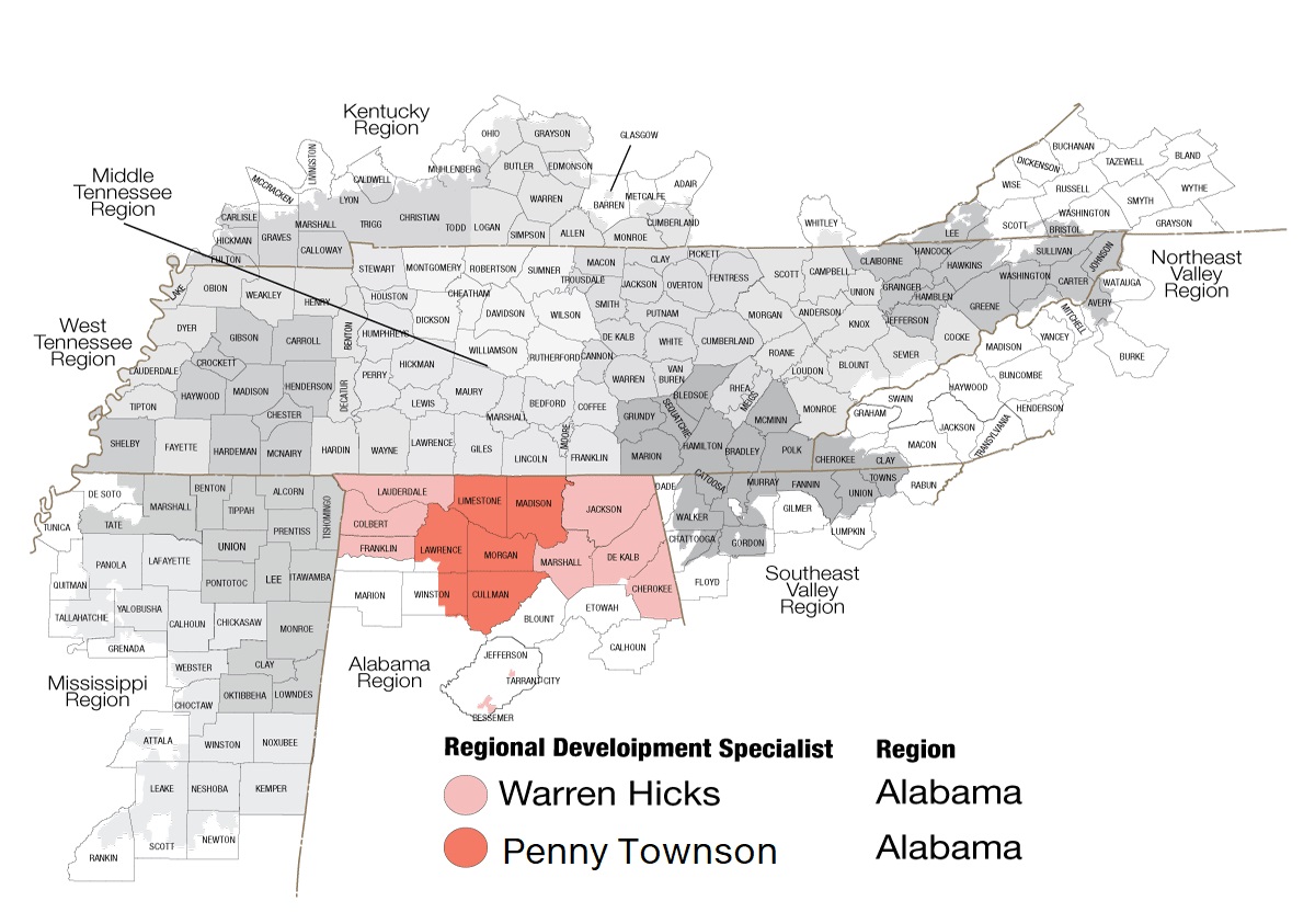 Map of Alabama regions