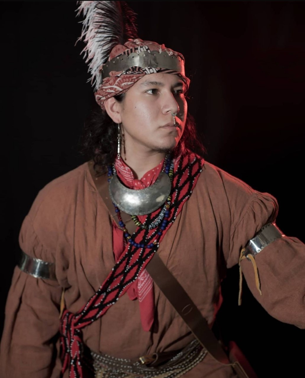 Jake Tiger in one of his handmade, Seminole outfits