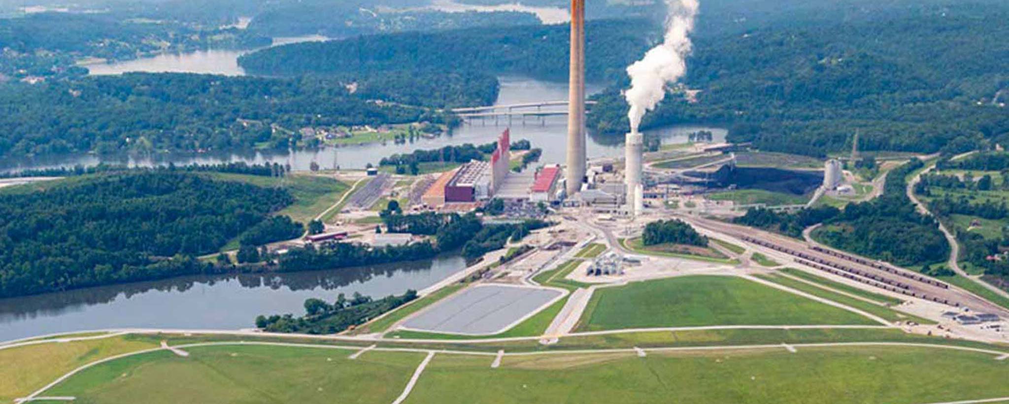 Aerial view of a coal power plant