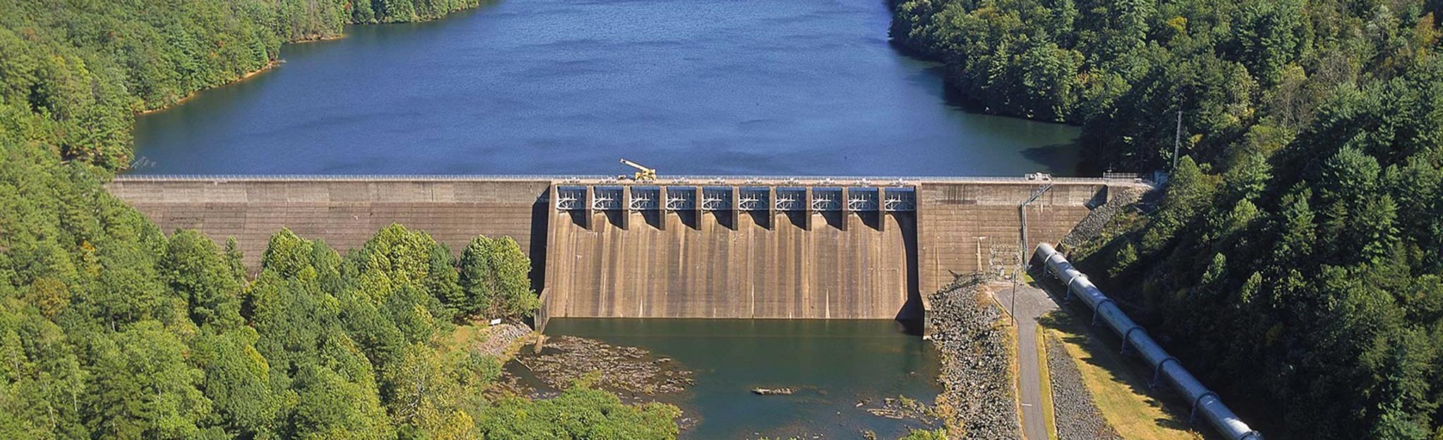aerial view of dam