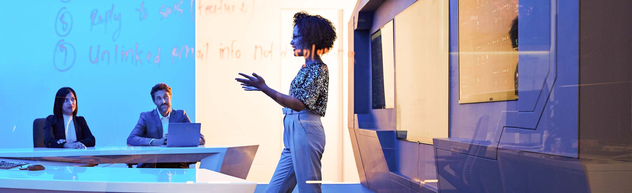 woman making presentation
