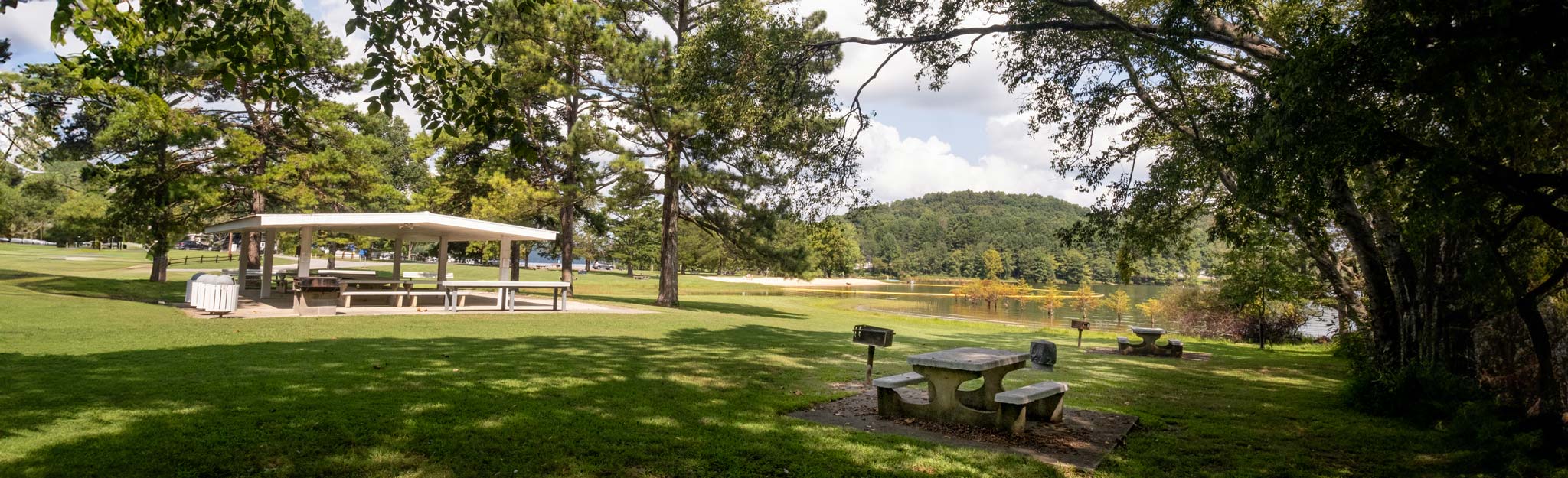 picnic tables and pavilion