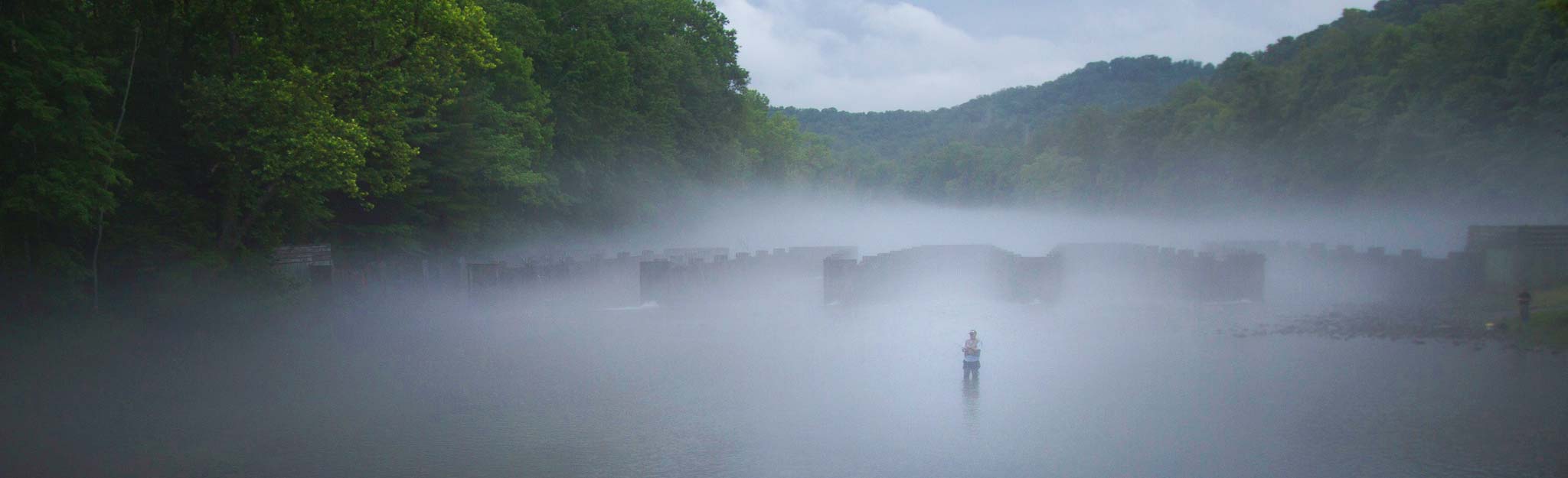fisherman at South Holston weir