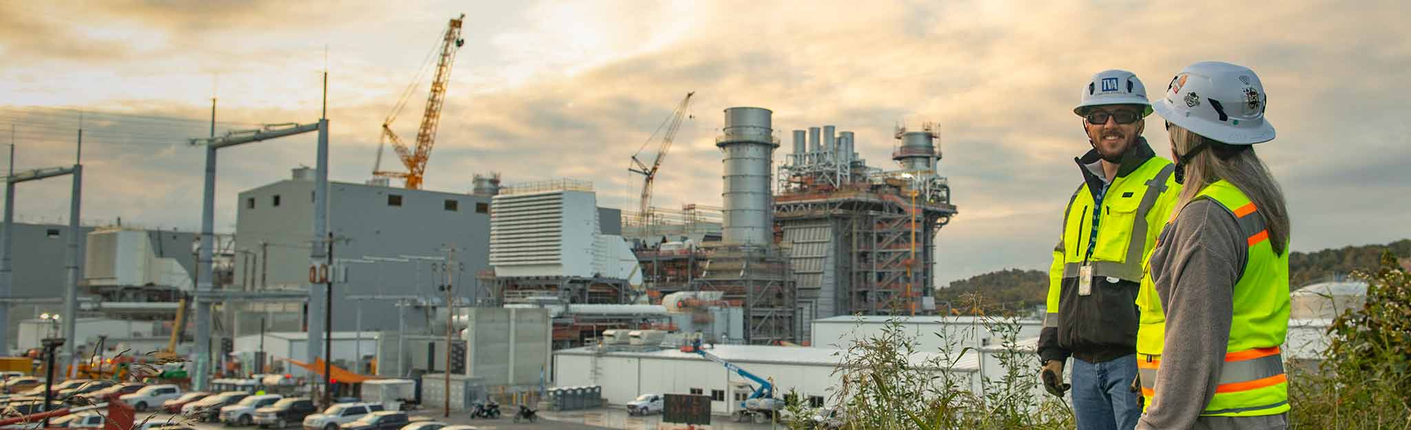 Overlooking power plant under construction