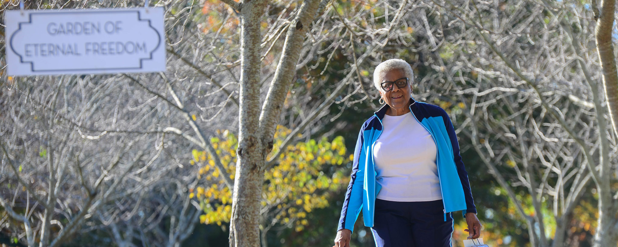 Garden-Gallatin-4 Historic Odom’s Bend Cemetery Reinterment Committee member Velma Howell Brinkley visits the Garden of Eternal Freedom