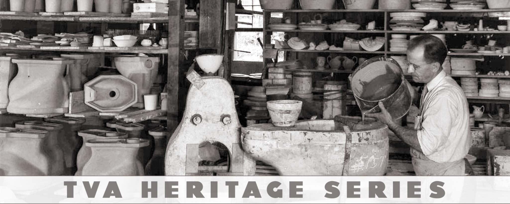 Worker in ceramics lab