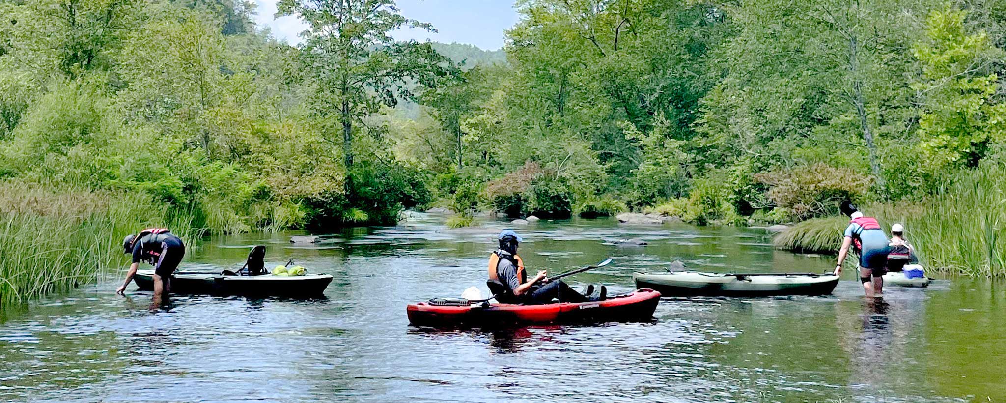 Kayaks on water. Kayaks on water.