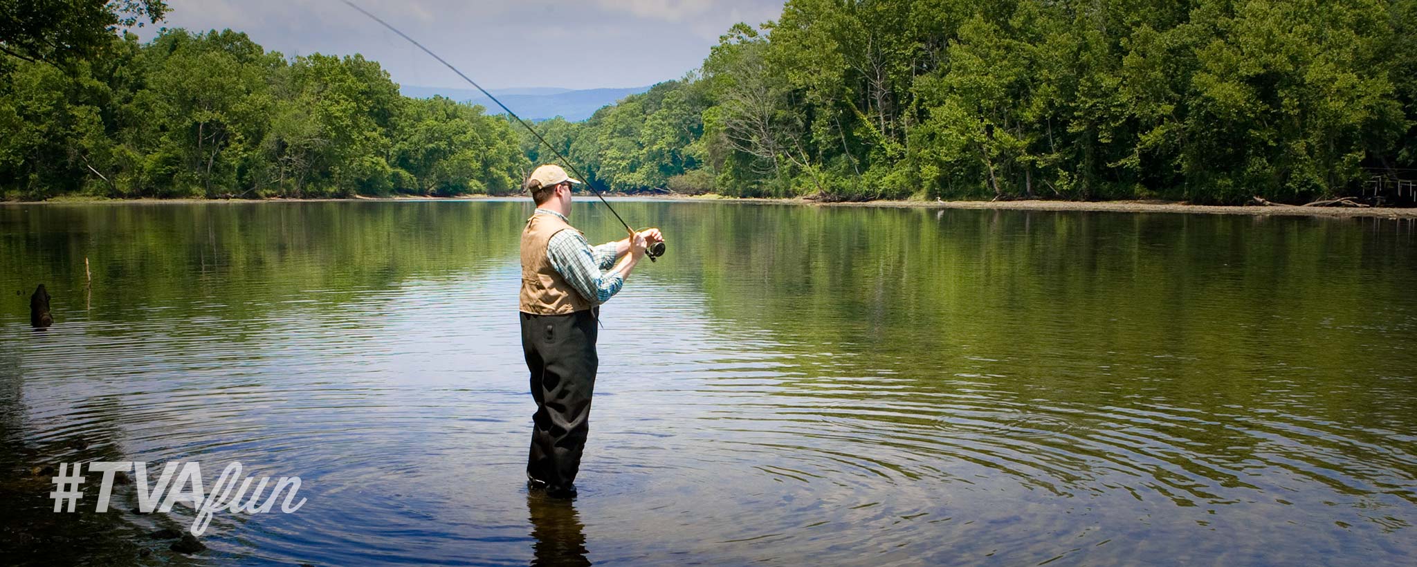 Man Fishing in a lake