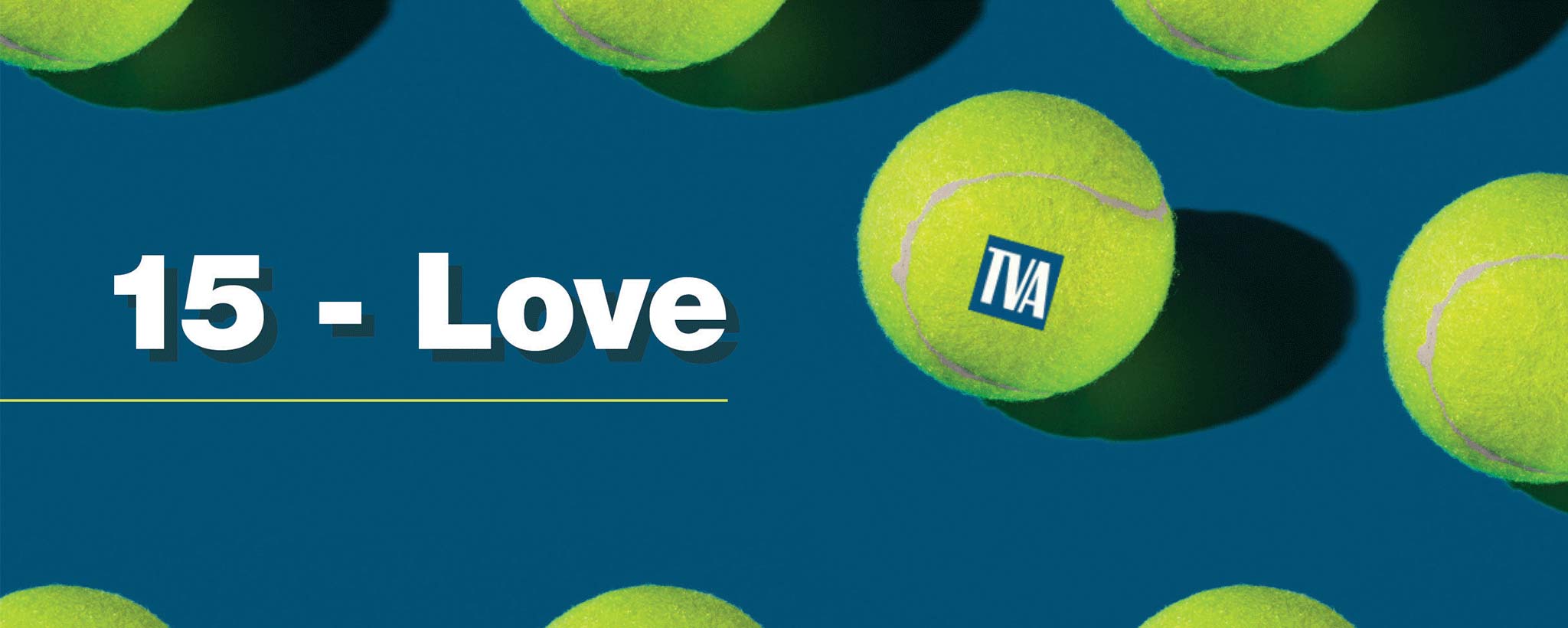 Tennis ball with TVA logo