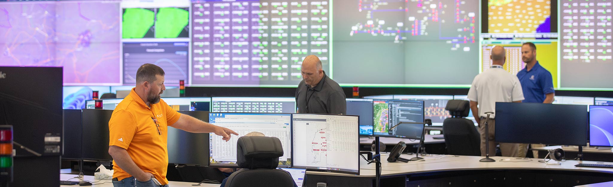 First shift in the new TVA System Operations Center near Collegedale, Tennessee