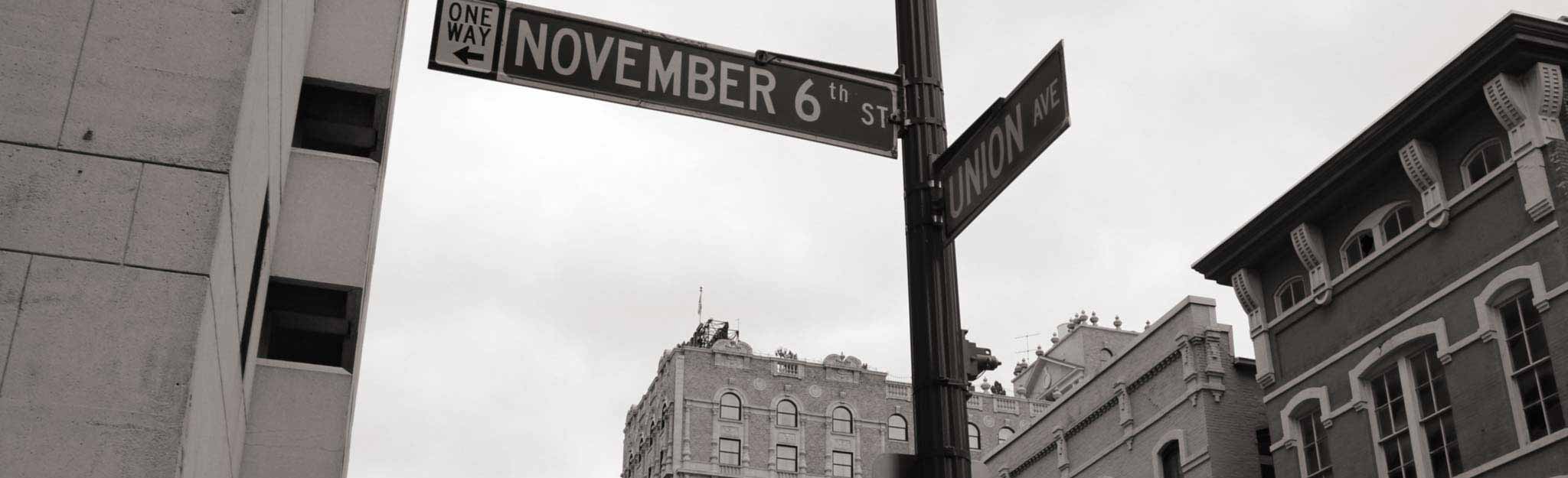 November 6 Street sign