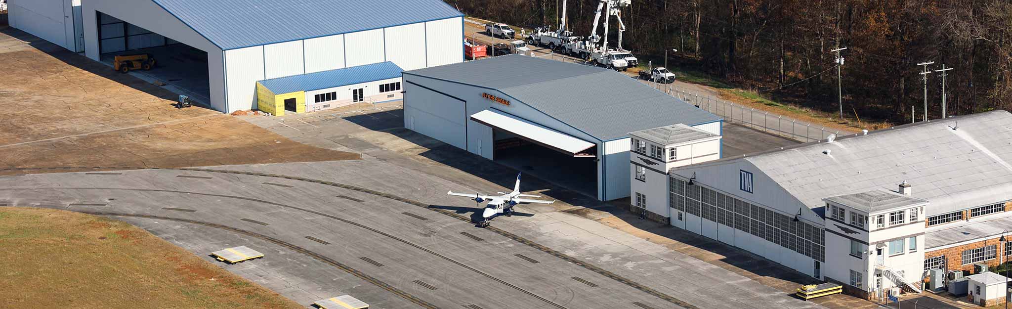 TVA's aircraft hangar in Muscle Shoals, Alabama
