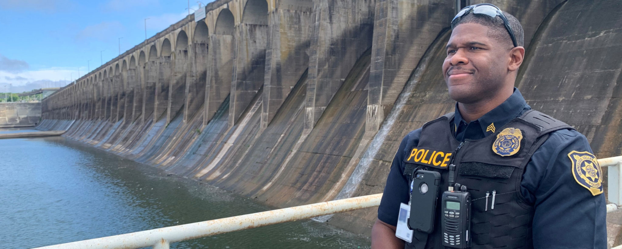 TVA Police officer by dam hero TVA Police officer by dam