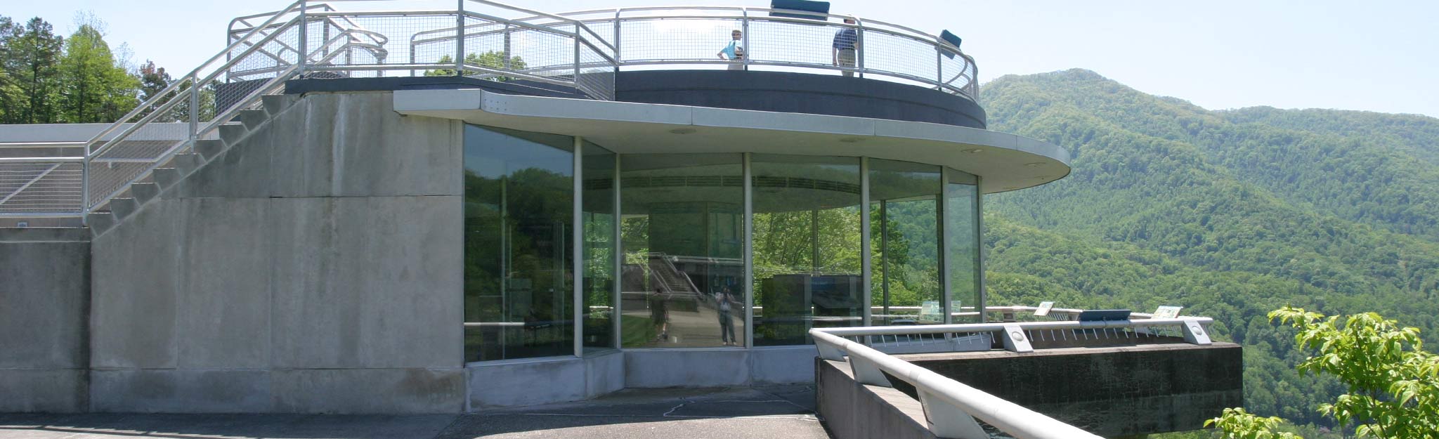 Fontana Dam visitor center View from the Fontana Dam visitor center.