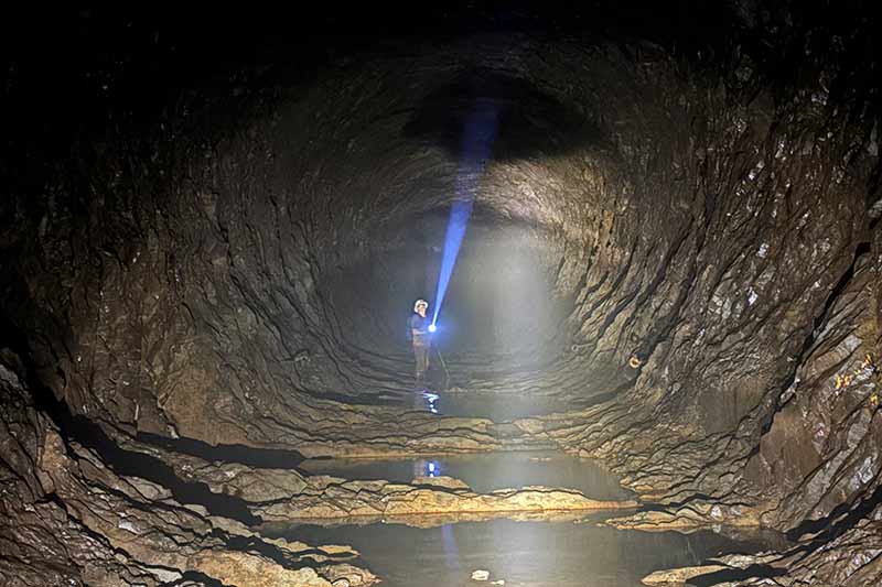 Inside the penstock.