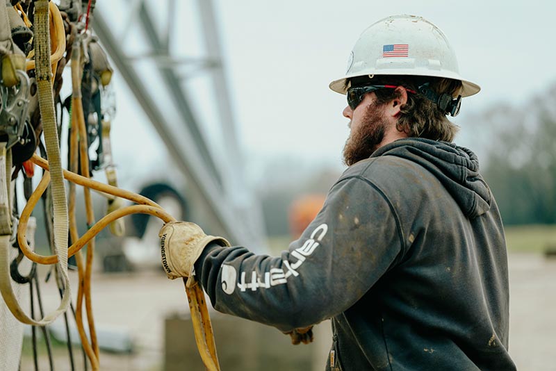 A TVA lineworker in west Tennessee.