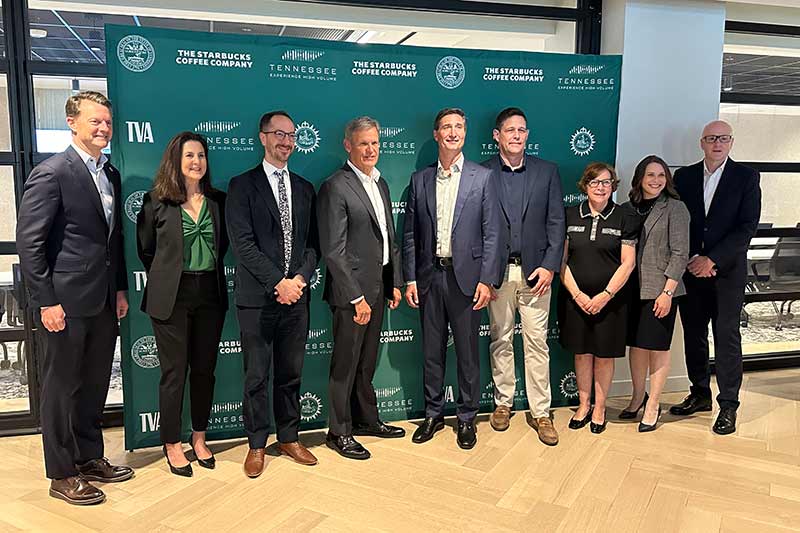 Starbucks executives with regional and TVA Economic Development leaders