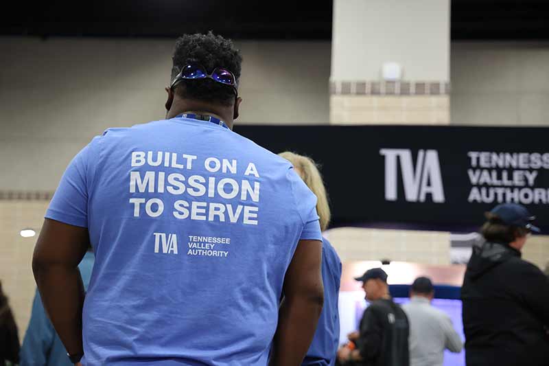 TVA T-shirt that says Built on a Mission to Serve