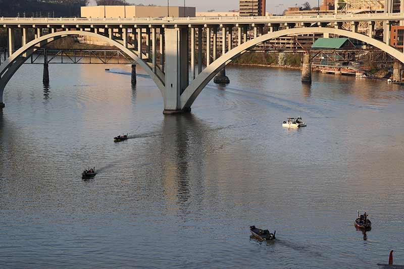 Boats on the Tennessee River near Knoxville