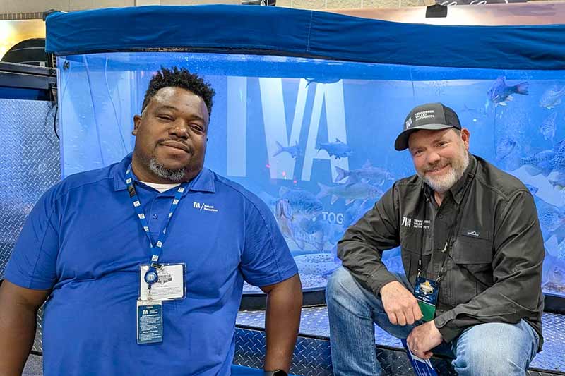 TVA personnel with the TVA traveling aquarium