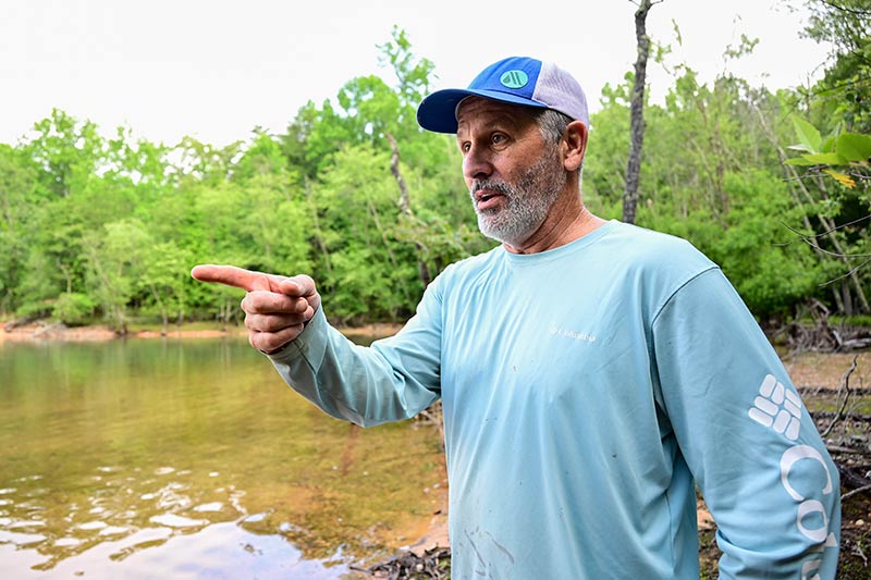 Public volunteer Jeff Wills during planting at Chatuge Reservoir.