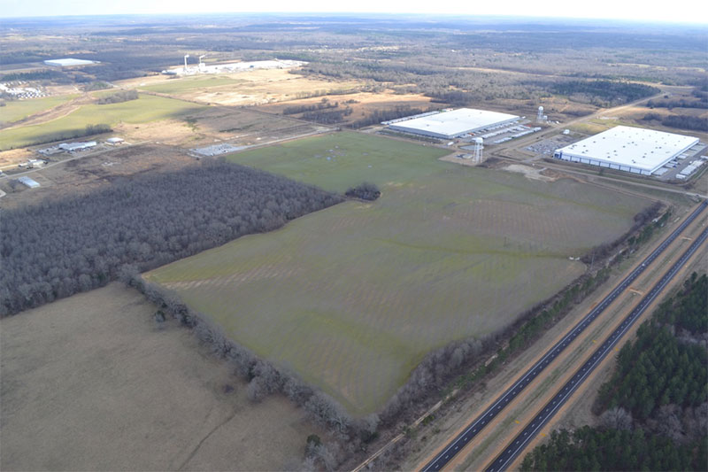 Aerial view of Chickasaw Trails Industrial Park in Marshall County, Mississippi.