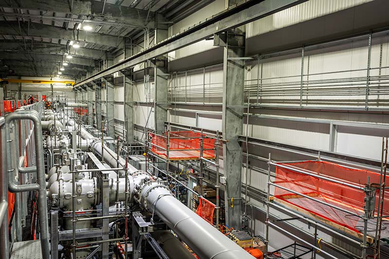 Inside the new indoor switchyard, which enhances worker safety and reliability.