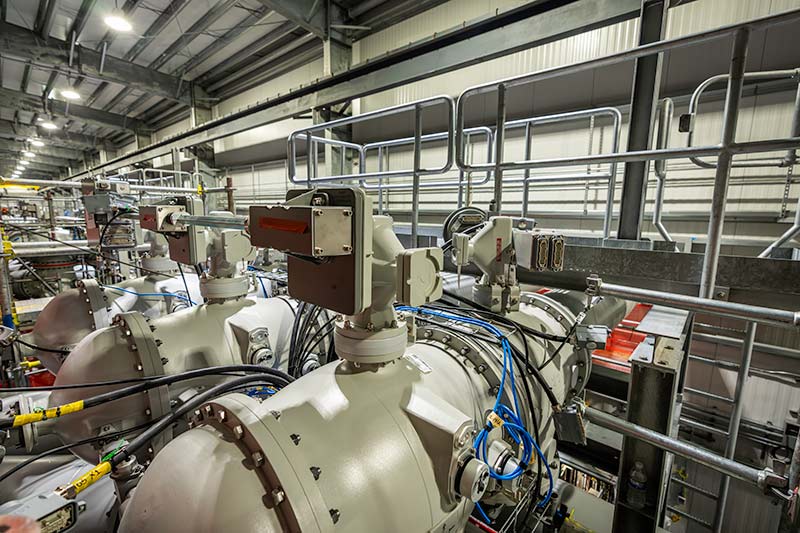 Gas-insulated switchgear carries high voltages through sealed metal enclosures