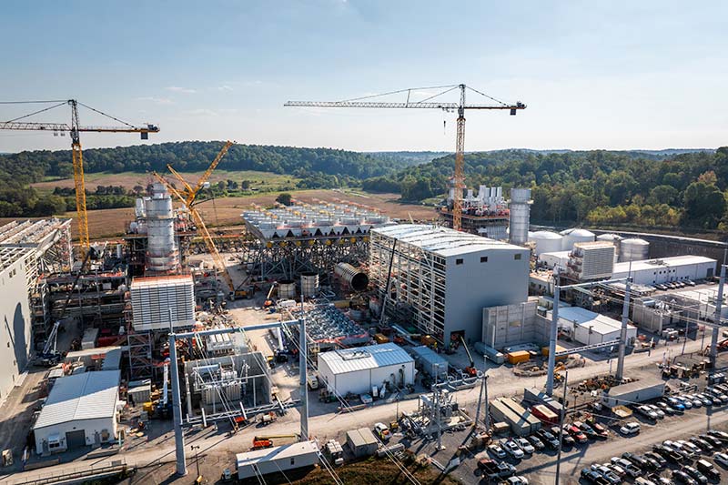 An exterior view of the switchyard under construction