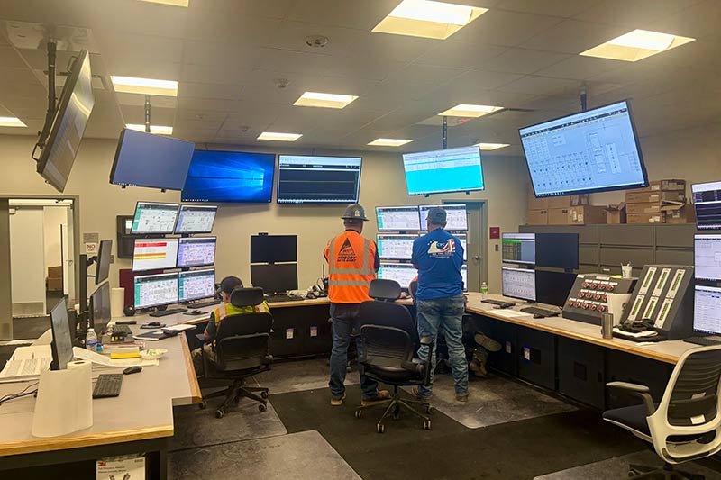 Inside the control room of TVA's Cumberland Combined Cycle Plant under construction in Steward County, Tennessee