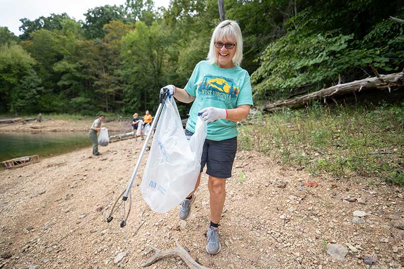 Volunteers collected trash from several areas around Norris Lake in Tennessee.