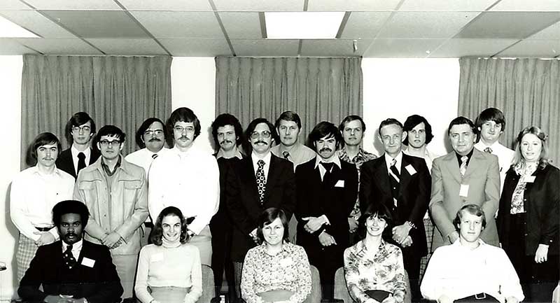 Phil Brown -far left, back row -- with Training Class Group 58 in March 1977