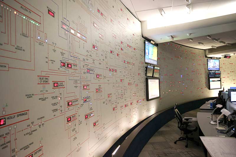 Map board in the former operations center