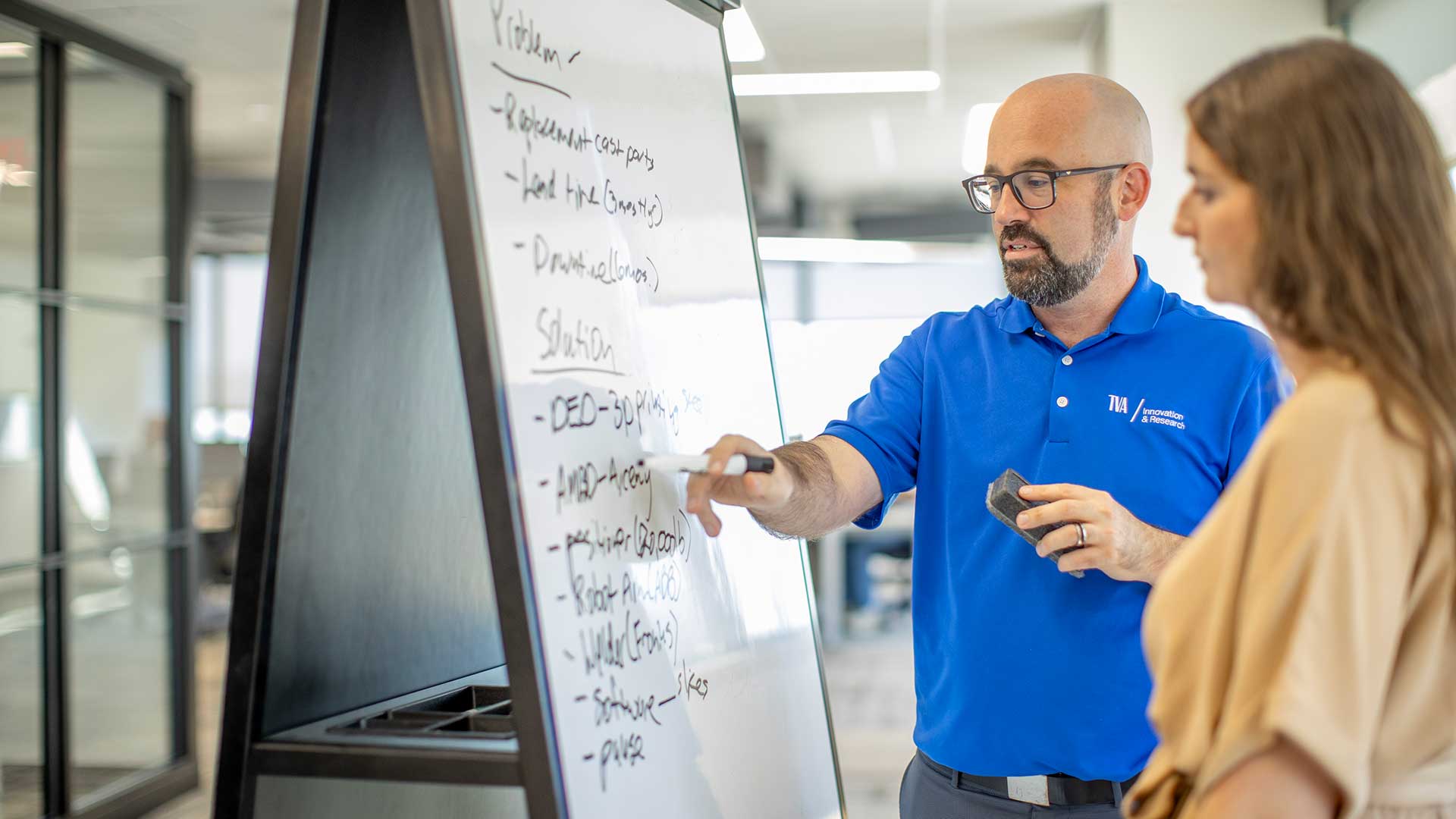 Curt Jawdy at a whiteboard