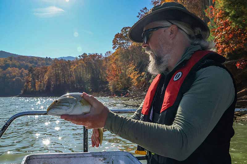 Man holding fish