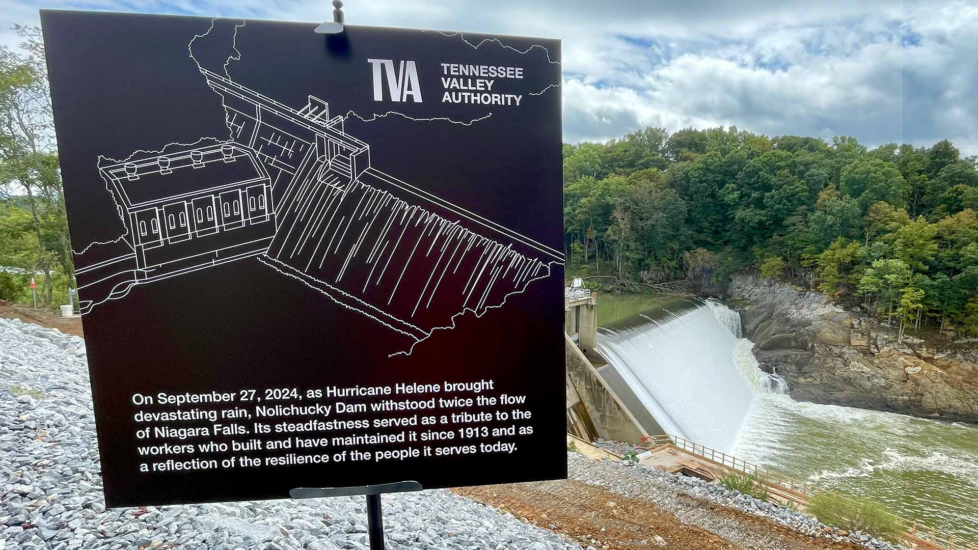 Marker at Nolichucky Dam