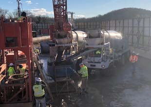 concrete pour at Boone Dam