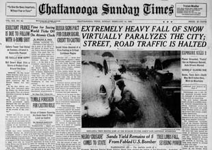 Chattanooga Sunday Times front page The front page of the Chattanooga Sunday Times on Feb. 14, 1960.