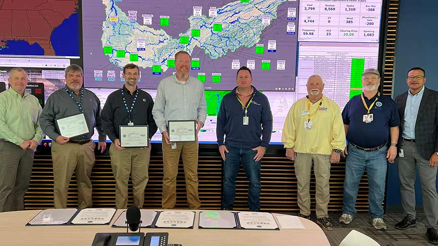 TVA's River Forecast Center personnel presented ESGR Patriot Award