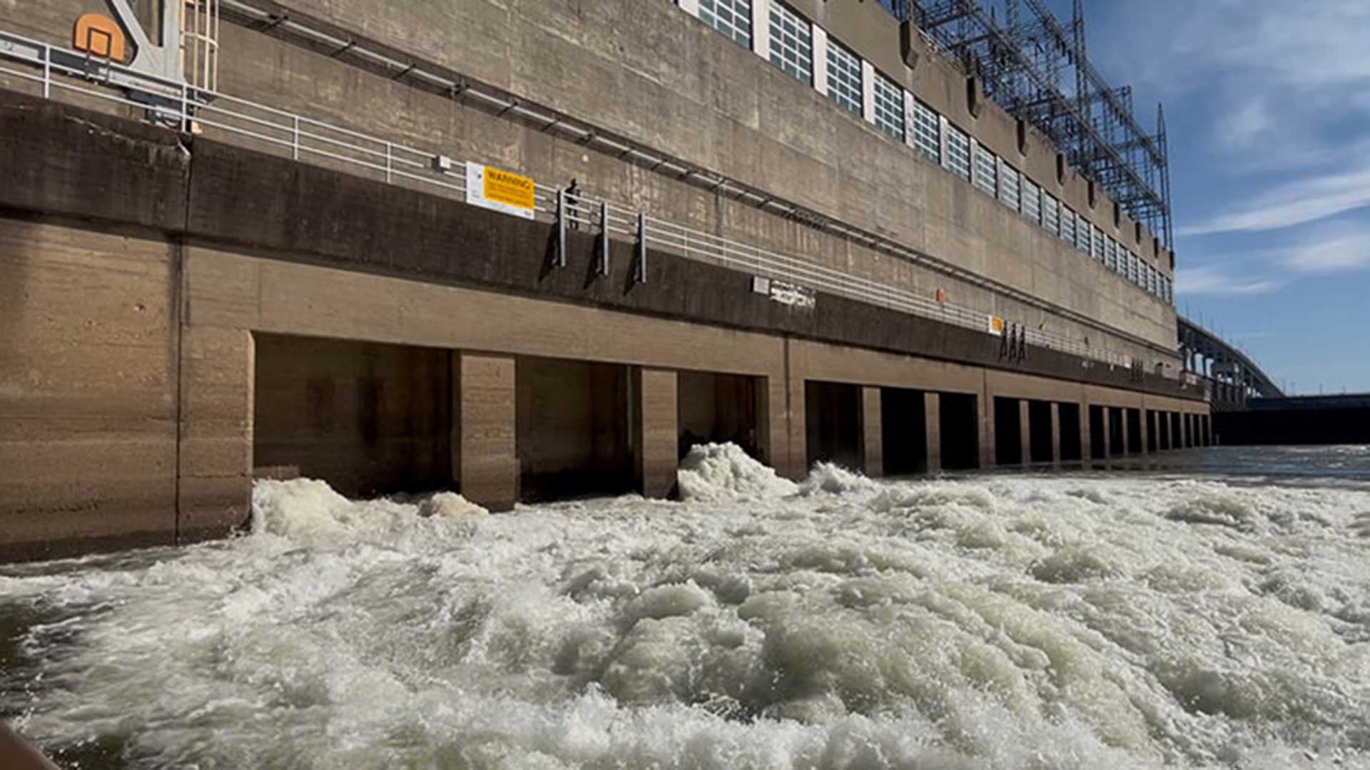 Turbulent water at Pickwick Dam