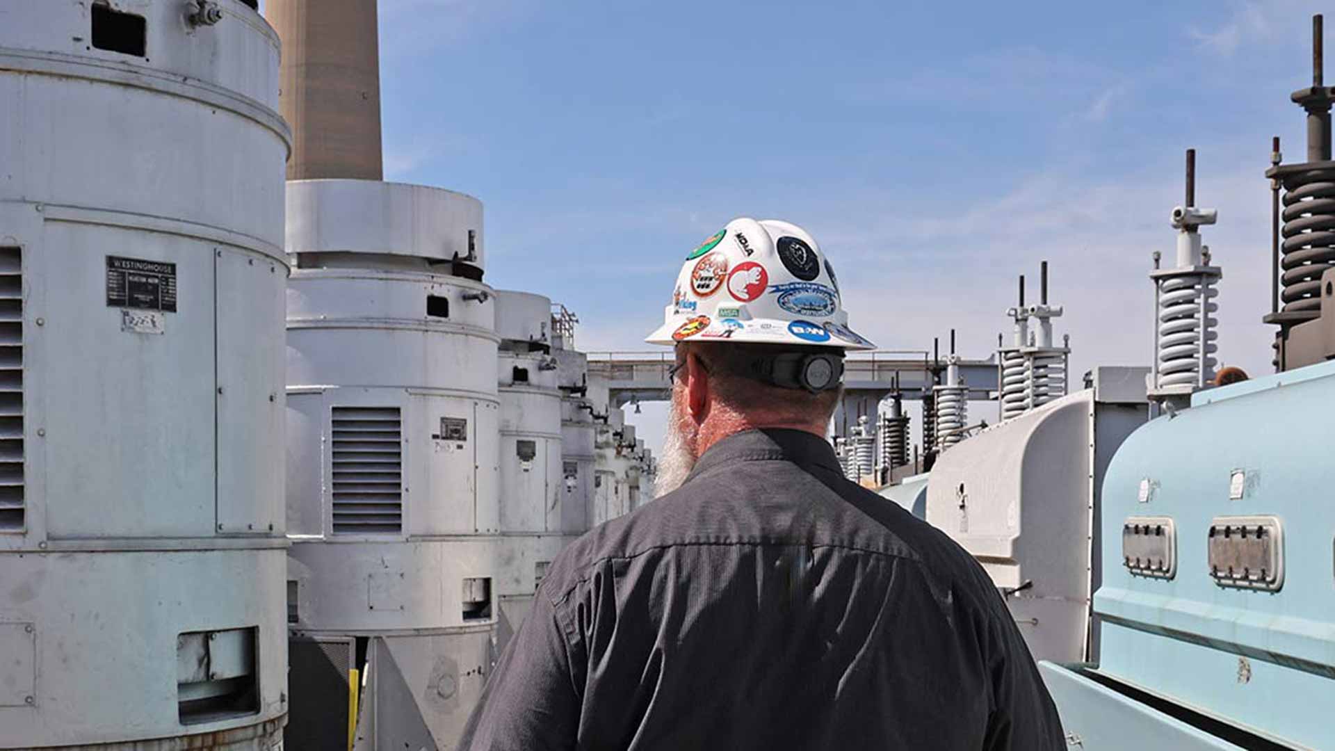 Martin surveys cooling water pumps and water screens.