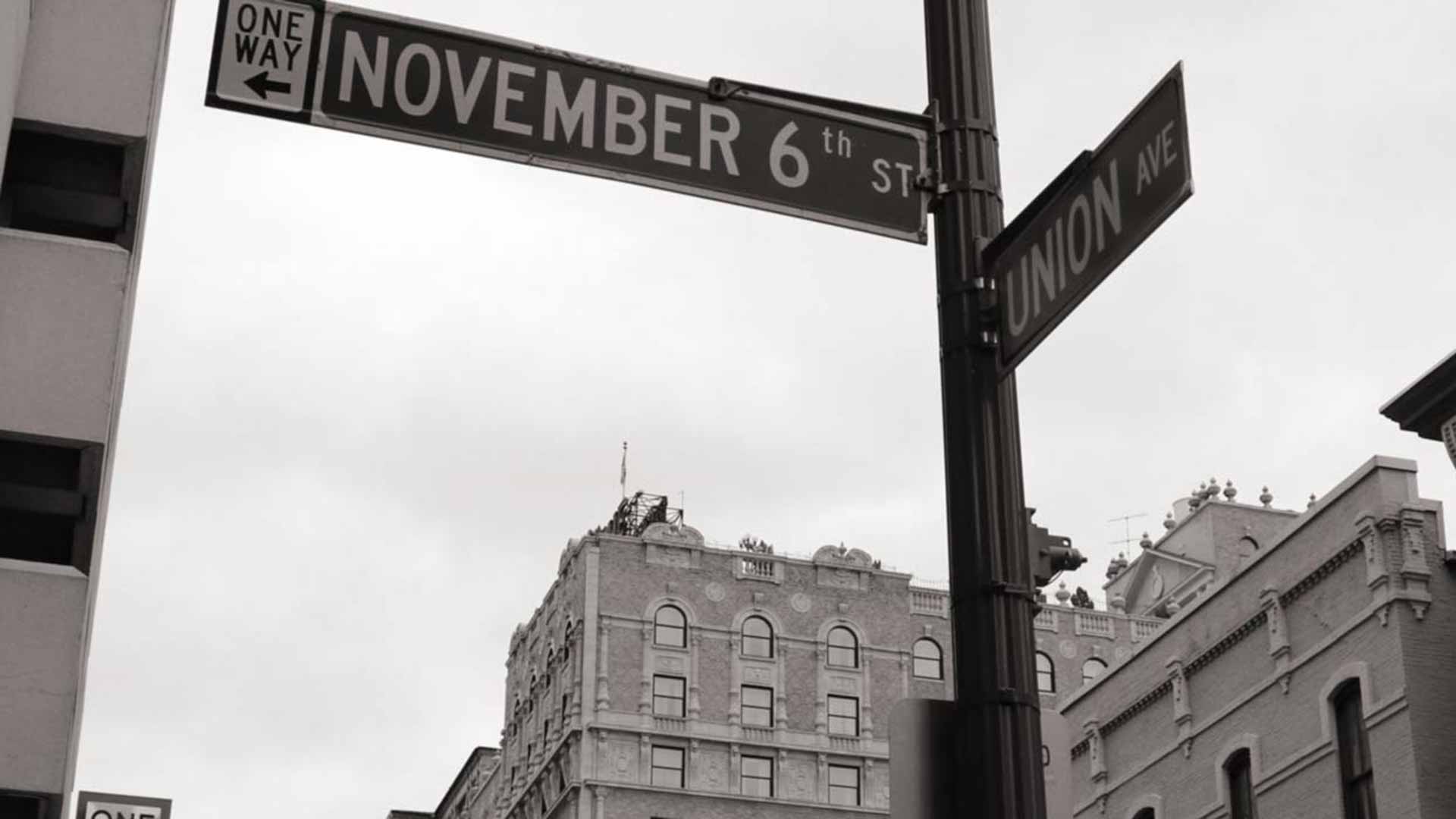 November 6 Street sign