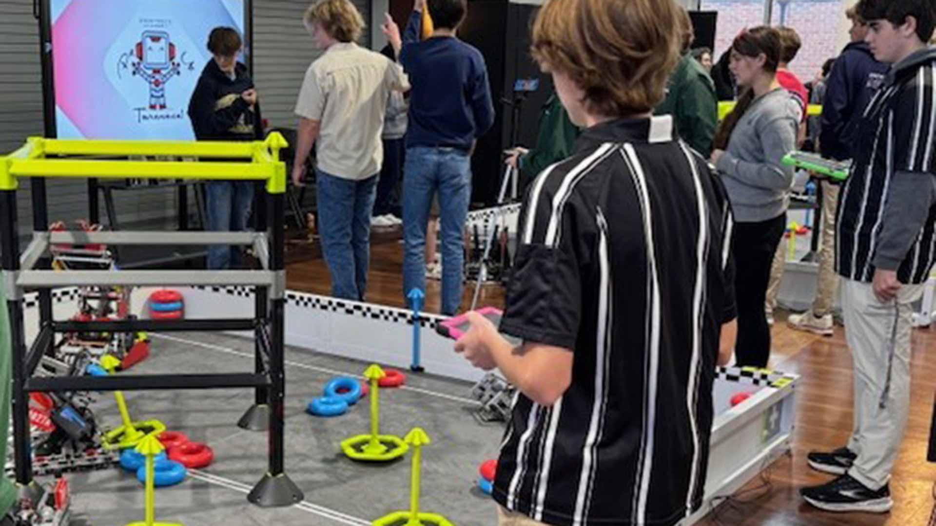 Student controlling robots