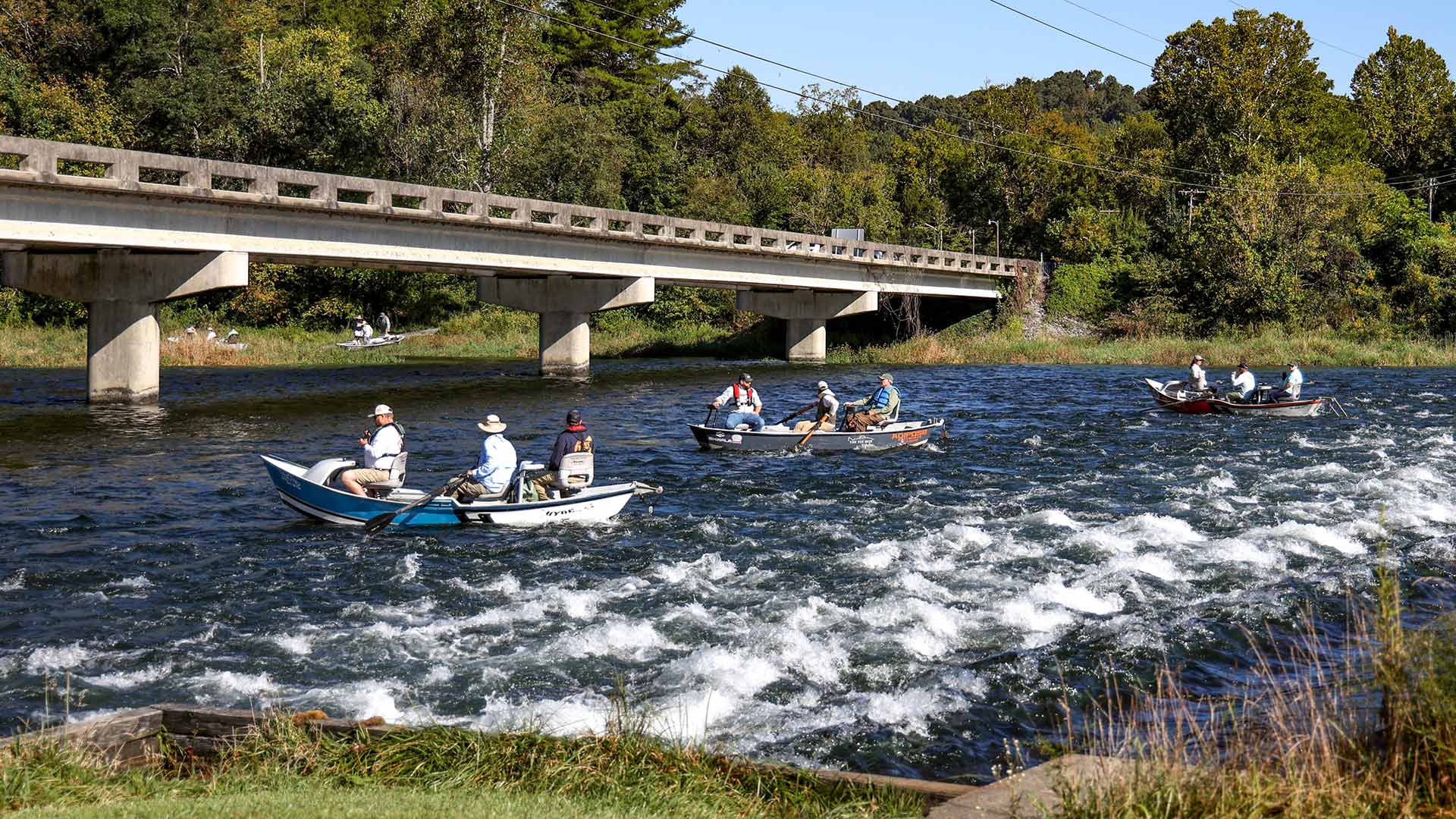 Anglers in boats