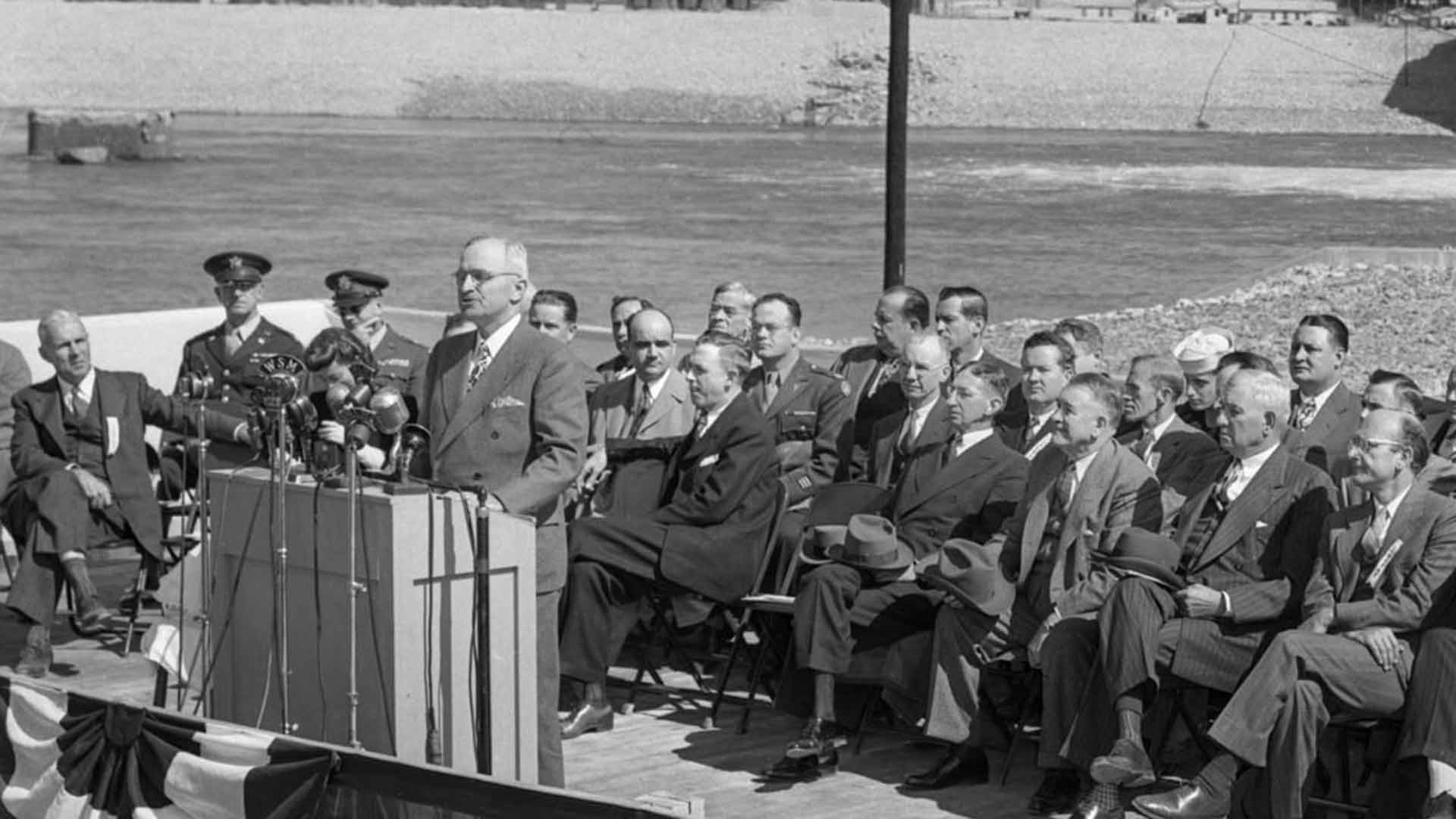 President Harry S. Truman speaks at Kentucky Dam dedication, 1945