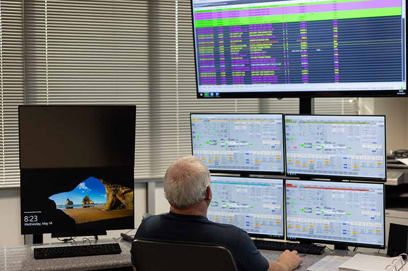 Control room monitors
