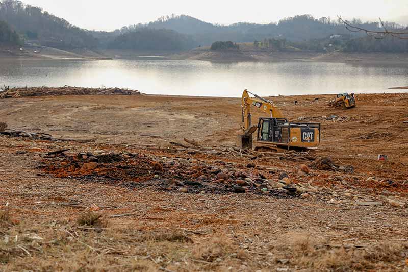Cleanup on Douglas Reservoir removed debris left by the storm.