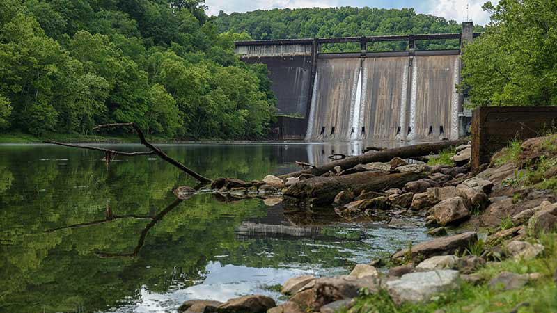 Downstream from Norris Dam on the Clinch River