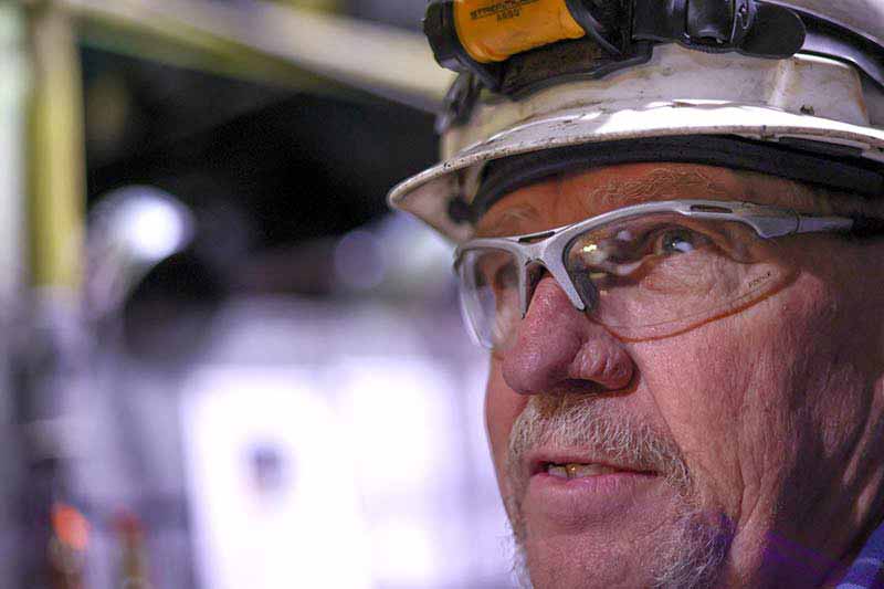 Longtime boiler engineer Dan Magee works on the air preheater system of Unit 1.